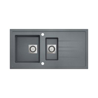 Inbouw Spoelbak Uitstortgootsteen Van Marcke Go Molto 98x50 cm Polyester Beton Grijs Go by Van Marcke