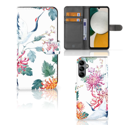 Samsung Galaxy A34 | Telefoonhoesje | Met pasjeshouder | Bird Flowers Samsung Galaxy A34 | Telefoonhoesje | Met pasjeshouder | Bird Flowers