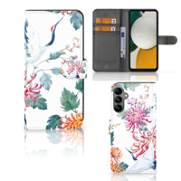 Samsung Galaxy A34 | Telefoonhoesje | Met pasjeshouder | Bird Flowers - thumbnail