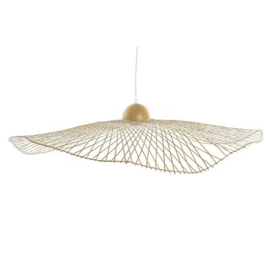 Plafondlamp DKD Home Decor Bamboe Zonneklep (88 x 88 x 17 cm)