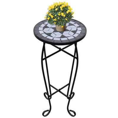 VidaXL Bijzeltafel mozaïek zwart en wit