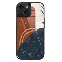 iPhone 15 glazen hardcase - Abstract terracotta - thumbnail
