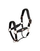 BR Rose Gold Halster zwart maat:cob - thumbnail