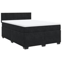 Boxspring met matras fluweel zwart 140x190 cm - thumbnail