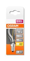 OSRAM HOMELIGHTING 4058075434349 LED-lamp Energielabel F (A - G) E14 Peer 1.5 W = 15 W Warmwit (Ø x l) 45 mm x 77 mm 1 stuk(s) - thumbnail