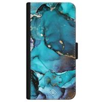 iPhone 12 flipcase - Marmer indigo blauw - thumbnail