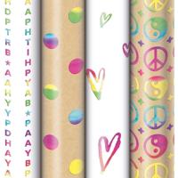 Geschenkpapier Rainbow, 70 cm x 1,5 m, 4 verschillende motieven - thumbnail