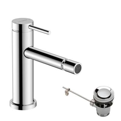 Hansgrohe Tecturis S ééngreeps bidetkraan met PopUp trekwaste, chroom