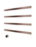 Hotbath &MORE set van 4 rails RAS80 SQUARE 80 cm met separate schakelaar en inbouw element Geborsteld Koper PVD (RAS80-4BCP) - thumbnail