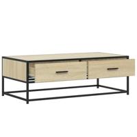 Salontafel 100x50x35 cm bewerkt hout en metaal sonoma eiken - thumbnail