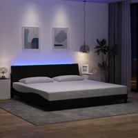 Bedframe zonder matras "Hanko" stof zwart 200x200 cm - thumbnail