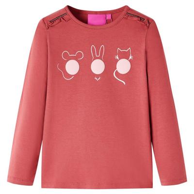 Kindershirt met lange mouwen dierenprint 104 rozebruin Kindershirt met lange mouwen dierenprint 104 rozebruin