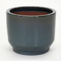 Mcollections Bloempot Cylinder Pedestal - Ø30 x H25 - Keramiek, Geglazuurd - Green - thumbnail