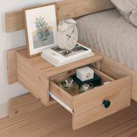 Bedframe met lade met hoofdeinde Bruin 75 x 190 cm Massief grenenhout - thumbnail