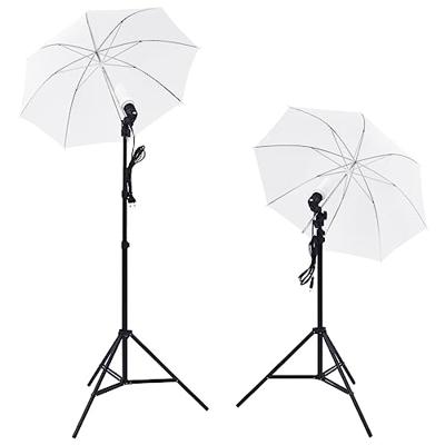 Fotostudio set met 5 gekleurde achtergronden & 2 paraplu's - thumbnail
