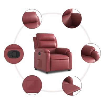 Fauteuil verstelbaar kunstleer wijnrood