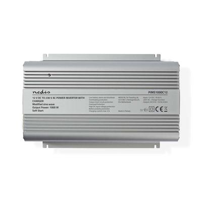 Stroomomvormer Gemodificeerde Sinusgolf | 12 V DC - 230 V AC | 1000 W | 2x Schuko-Uitgang | Oplaadfunctie - thumbnail
