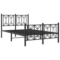 Bedframe met hoofd- en voeteneinde metaal zwart 120x190 cm - thumbnail