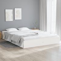 Bedframe massief hout wit 150x200 cm - thumbnail