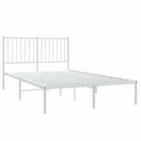 Bedframe met hoofdbord metaal wit 120x190 cm - thumbnail