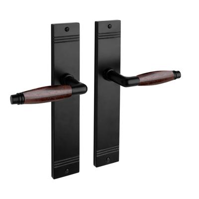 De Oude Deurklink Deurklink Retro palissander zwart op schild