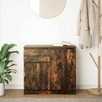 Dressoir met lade 71x35x65 cm spaanplaat gerookt eikenkleurig - thumbnail