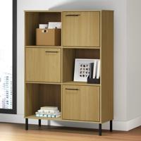 Boekenkast met metalen poten OSLO 90x35x128,5 cm hout bruin - thumbnail