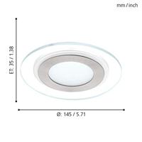 Eglo Inbouwspotlamp Pineda 1 glas 95932 - thumbnail