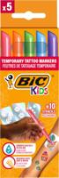 Bic Kids tattoo marker set, assorti, set van 5 pennen en 10 stencils - thumbnail