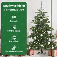 VidaXL Kunstmatige inklapbare kerstboom groen 150 cm pvc en staal - thumbnail