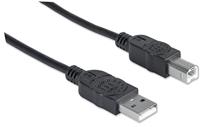 Manhattan 337779 USB-kabel USB 2.0 USB-A stekker, USB-B stekker 5.00 m Zwart - thumbnail