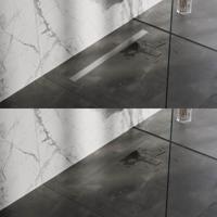 Douchegoot Brauer RVS Inclusief Vloerflens 100x7 cm Zero Tegelinlegrooster Omkeerbaar Brauer - thumbnail