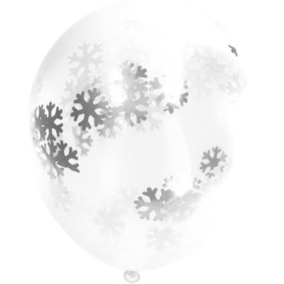 Ballonnen met grote confetti sneeuwvlokken
