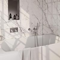 Brauer Brushed Carving Thermostatische Inbouw Badkraan Drukknoppen - Uitloop - Staaf - Doucheslang - Wandaansluitbocht - Handdouche - Rvs Geborsteld Pvd - thumbnail