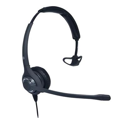JPL Headset 611-PM Monauraal, met snoer (QD) Quick Disconnect System, Surround Shield Noise Cancelling Microfoon, speciaal ontworpen voor professionele kantoren en contactcentra - zwart