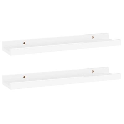 Wandschappen 2 st 40x9x3 cm hoogglans wit Wandschappen 2 st 40x9x3 cm hoogglans wit