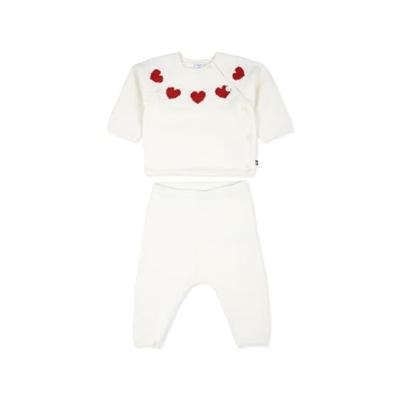 2-delige tricot set voor baby PETIT BATEAU ecru
