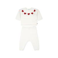 2-delige tricot set voor baby PETIT BATEAU ecru - thumbnail