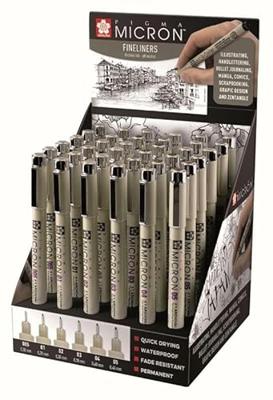 Fineliner Sakura Pigma Micron assorti zwart | 36 stuks Fineliner Sakura Pigma Micron assorti zwart | 36 stuks