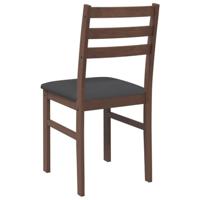 Eetkamerstoelen met kussens 2 st massief hout rubber bruin - thumbnail