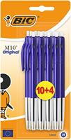 Bic balpen M10 Clic, 0,4 mm, medium punt, bleu, blister 10 stuks + 4 gratis - thumbnail