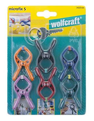 Wolfcraft 3420000 6 microfix - mini-veerklemmen Spanbreedte (max.):20 mm