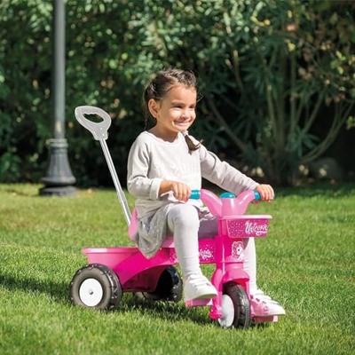 Dolu eenhoorn driewieler met duwstang roze - thumbnail