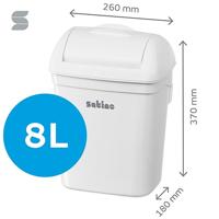 Dameshygiënebak Satino 8 liter wit 332560 - thumbnail