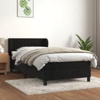Boxspring met matras fluweel zwart 80x200 cm - thumbnail
