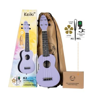 Ortega Keiki K2-LAF Soprano Size Ukulele Lavender Field sopraan ukelele set