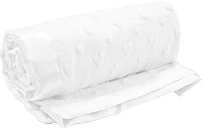 Soft Touch deken Hearts junior 75 x 100 cm polyester wit