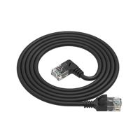 ACT Zwarte 0.25 meter U/UTP CAT6A LSZH slimline patchkabel met RJ45 connectoren. recht naar 90° haa - thumbnail