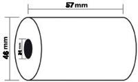Exacompta thermische rekenrol ft 57 mm, diameter +-46 mm, asgat 12 mm, lengte 24 meter, pak van 5 rol - thumbnail