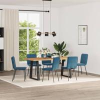 Eetkamerstoelen 6 st fluweel blauw - thumbnail